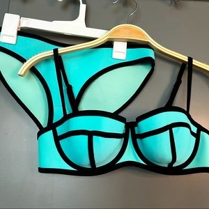 Tiffany blue color triangl bathing suit